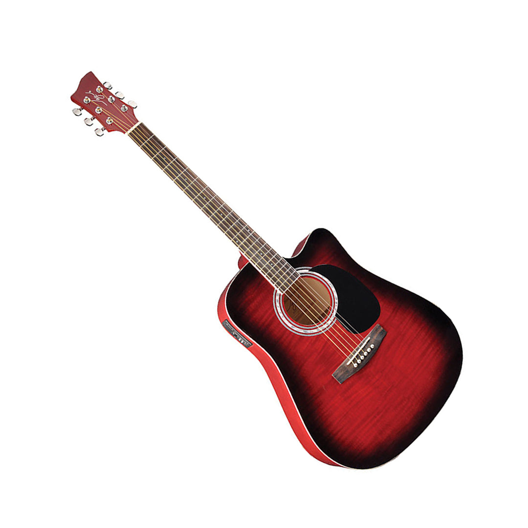 Jay Turser JJ45FCET Acoustic Guitar ( RED SUNBURST )